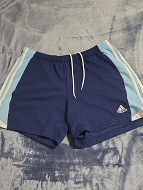 adidas Men's Navy with Light Blue Athletic Shorts